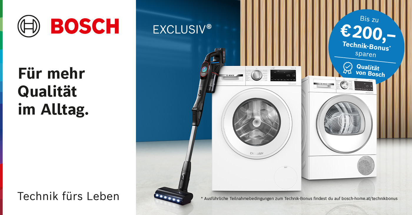Sichern Sie sich jetzt bis zu 200€ Technik-Bonus von Bosch