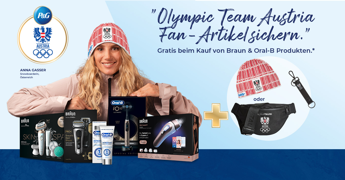 Braun oder Oral-B Produkte kaufen und Olympic Team Austria Fan-Artikel sichern.