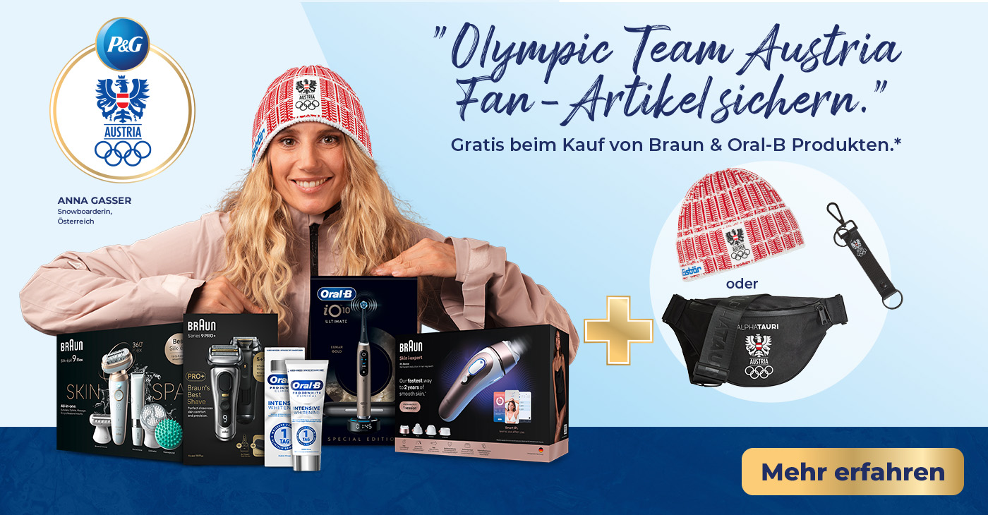 Braun oder Oral-B Produkte kaufen und Olympic Team Austria Fan-Artikel sichern.
