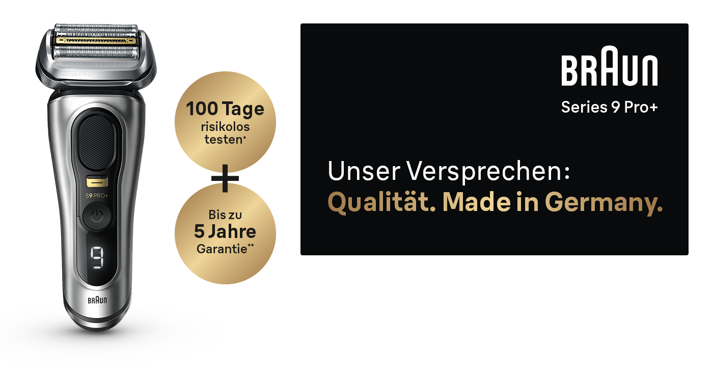 Zufrieden oder Geld zurück. 100 Tage risikolos Braun Produkt testen.