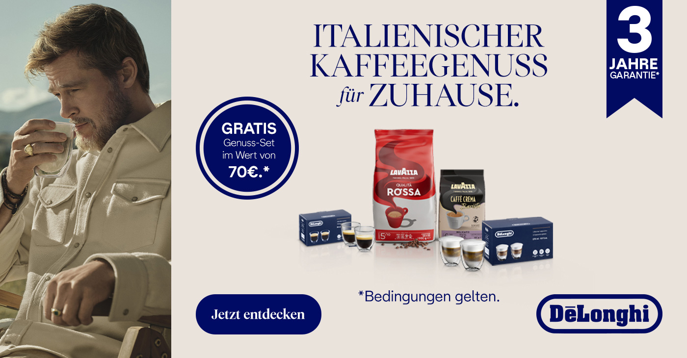 Jetzt GRATIS Delonghi Genuss-Set im Wert von 70â‚¬ sichern!