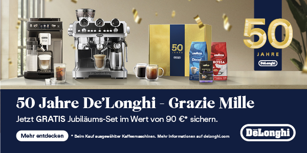 Delonghi Gratis Jubiläums-Set im Wert von 90€