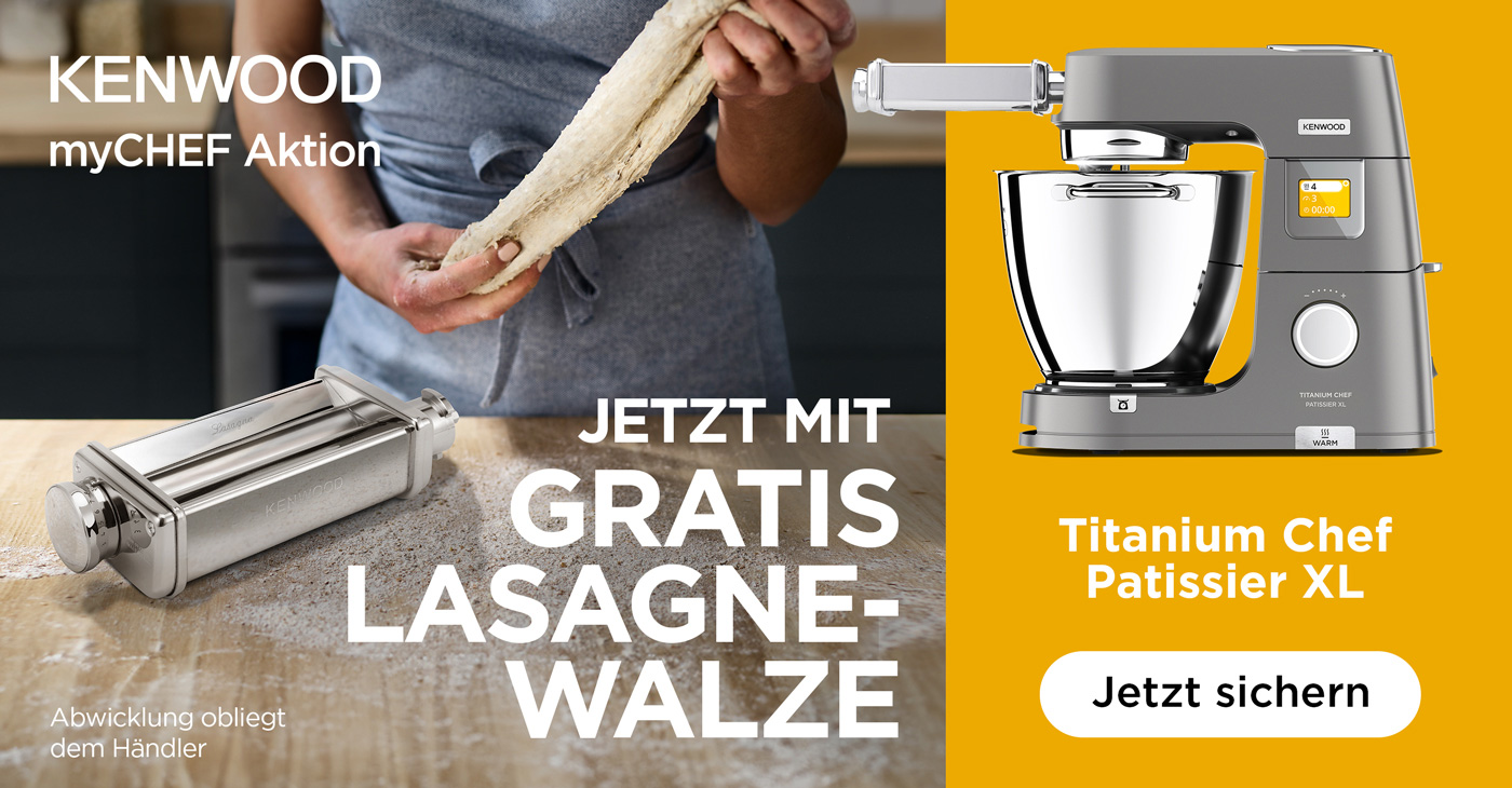 Gratis Lasagne-Walze beim Kauf einer Titanium Chef Patissier XL.