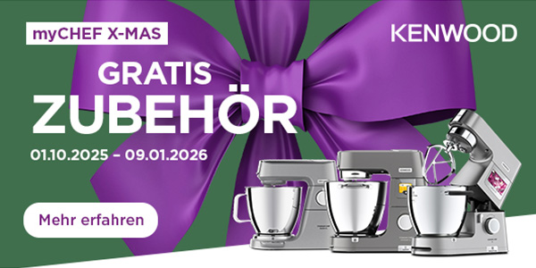 Kenwood myCHEF X-Mas Aktion: Bis zu zwei Zubehörteile geschenkt!