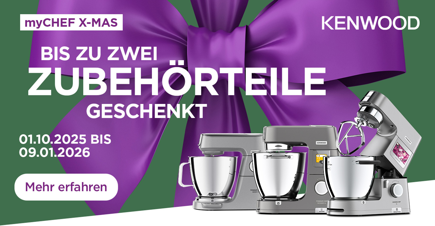 Kenwood myCHEF X-Mas Aktion: Bis zu zwei ZubehÃ¶rteile geschenkt!