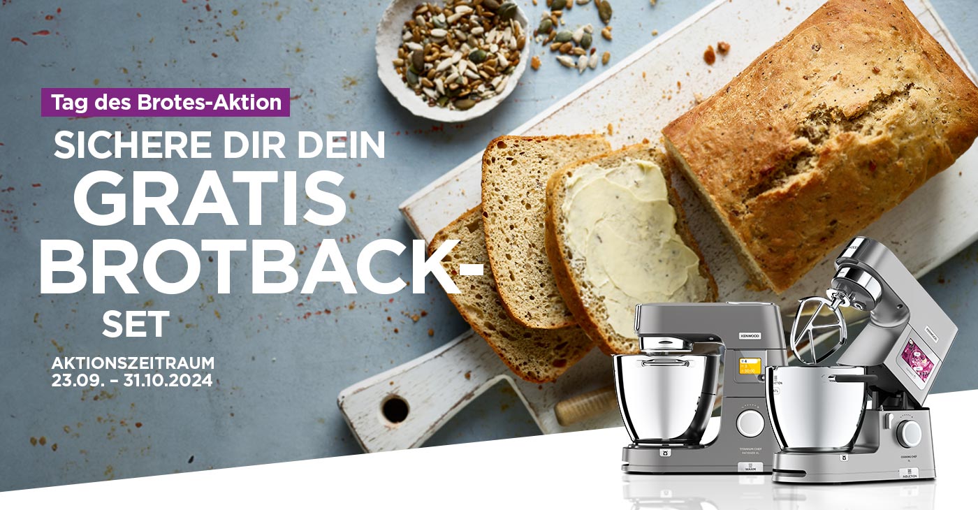 Jetzt GRATIS Brotback-Set im Wert von 75€ zum Kauf ausgewählter Küchenmaschinen