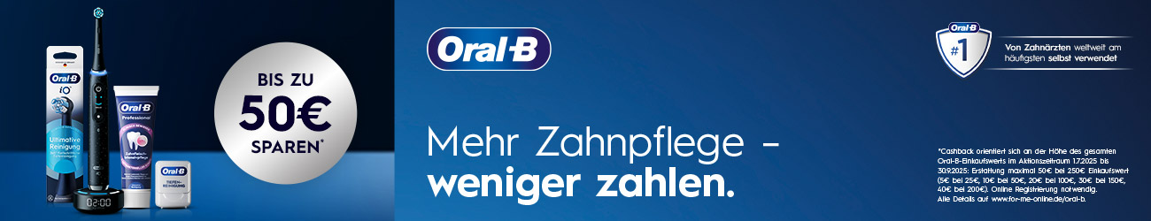 Jetzt mit Oral-B bis zu 50€ Cashback sichern!