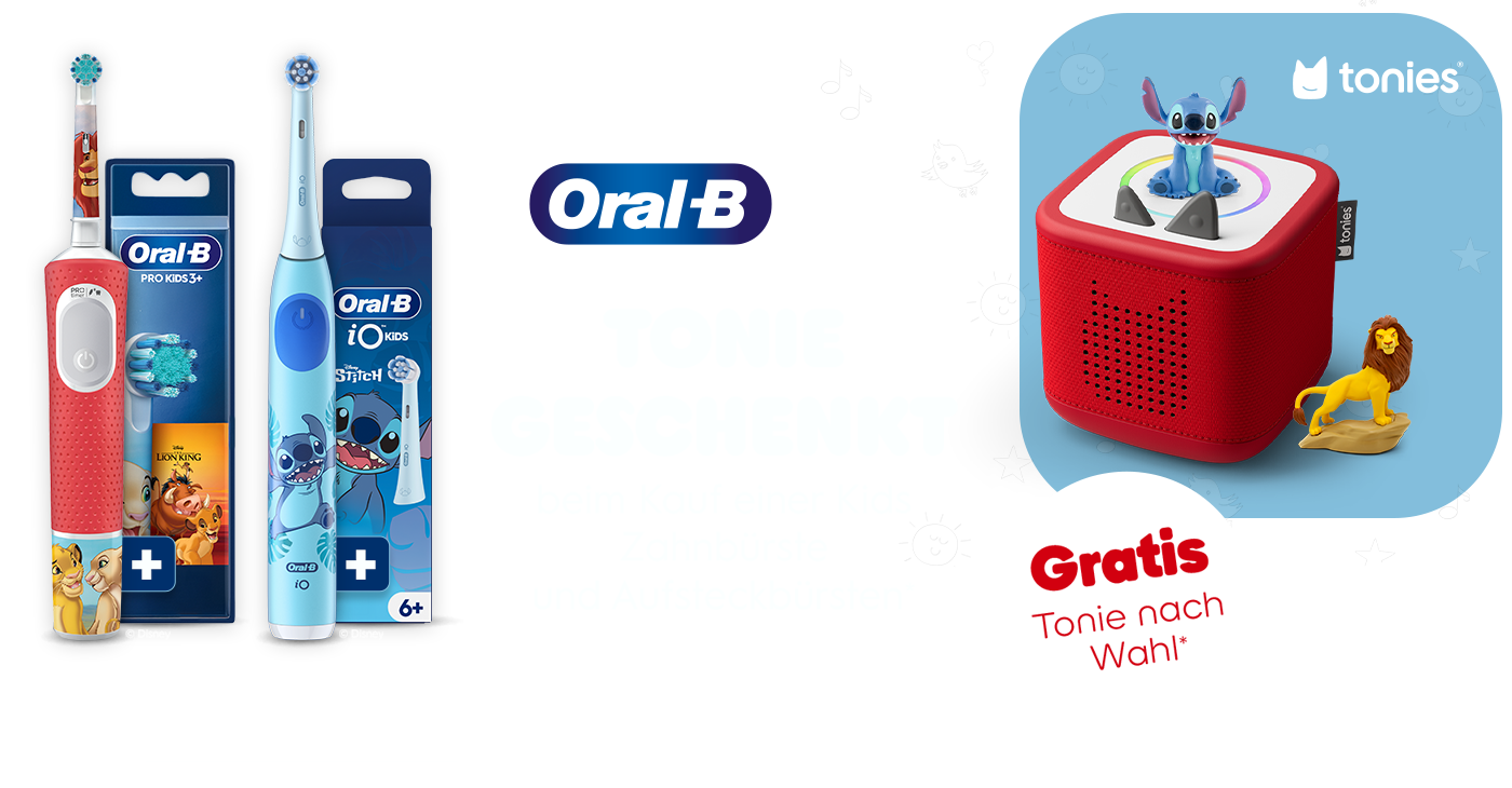Jetzt strahlend saubere Zähne und ein Gratis Tonie sichern!