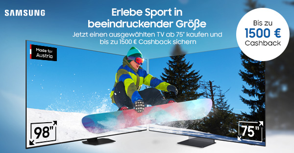 Erlebe Sport in beeindruckender Größe! Jetzt ausgewählten TV kaufen und bis zu 1500€ Cashback erhalten.