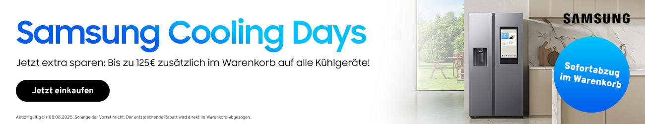 Jetzt extra sparen: Bis zu 125€ zusätzlich im Warenkorb auf alle Samsung Kühlgeräte!