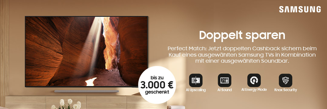 Jetzt ausgewählten Samsung TV kaufen & bis zu 3.000 €* sparen!