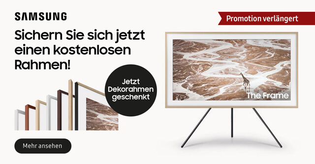 Samsung schenkt Ihnen beim Kauf eines The Frame TVs einen Deko-Rahmen dazu!