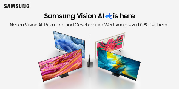 Jetzt ausgewählten Samsung Vision AI TV kaufen und ein attraktives Geschenk im Wert von bis zu 1.099€ erhalten.