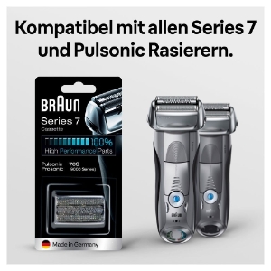 Braun Personal Care 70S Series 7 Scherkopf, Elektrorasierer Ersatzscherteil kompatibel mit Rasierer Herren Series 7, silber