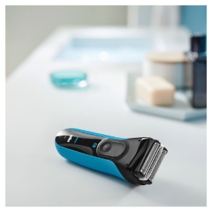 Braun Personal Care 3040s wet&dry Herrenrasierer Series 3 Blau 113010  LED Akku-& Reinigungsstatusanzeige