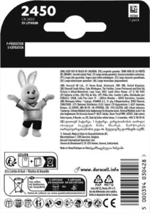 Duracell DL2450 B1 Long lasting Power Guaranteed 3V Lithium ECR2450/CR2450