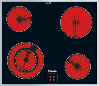 Miele KM6012 Herdgesteuertes Elektrokochfeld Edelstahl Kombi-Kochfelder HiLight