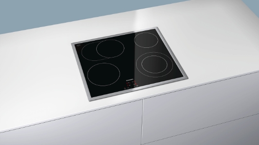 Siemens ET645HN17E Edelstahl Kochfeld 60 cm Kochstelle, Glaskeramik Flachrahmen-Design  Glaskeramik