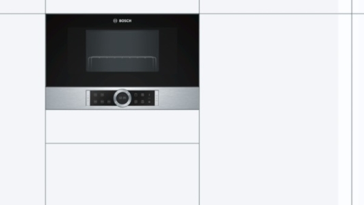Bosch BER634GS1 Mikrowelle Einbau Schwarz/Edelstahl 60cm LED-Innenbeleuchtung 