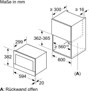 Bosch BFL634GS1 Einbaumikrowelle Schwarz/Edelstahl AutoPilot links angeschlagen