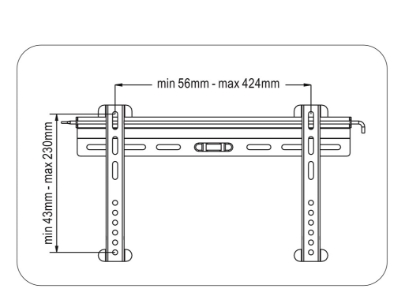 Goobay Easyfix Ultraslim (58-147cm) sw Wandhalterung 63473