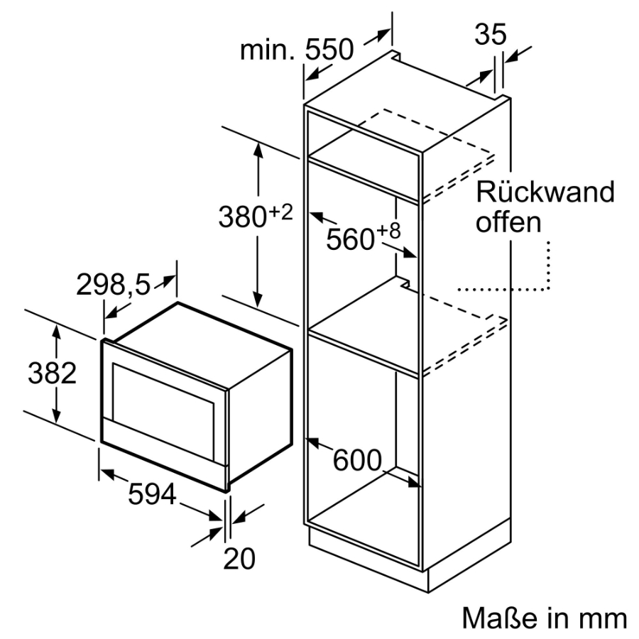 Siemens BF634LGS1 Einbau Mikrowellengerät 900W 60cm Tüanschlag Links, Edelstahl