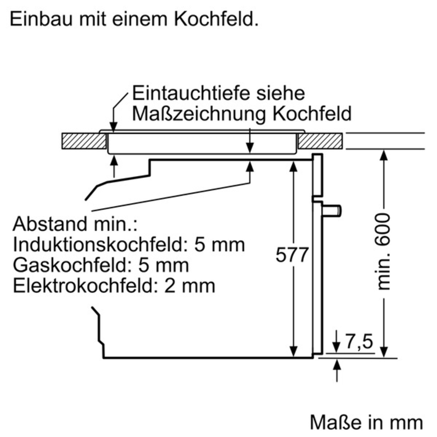 Siemens HM678G4S1 Einbau Backofen mit Mikrowelle Edelstahl 60cm  Gerätemaße (HxBxT): 595 x 595 x 548 mm