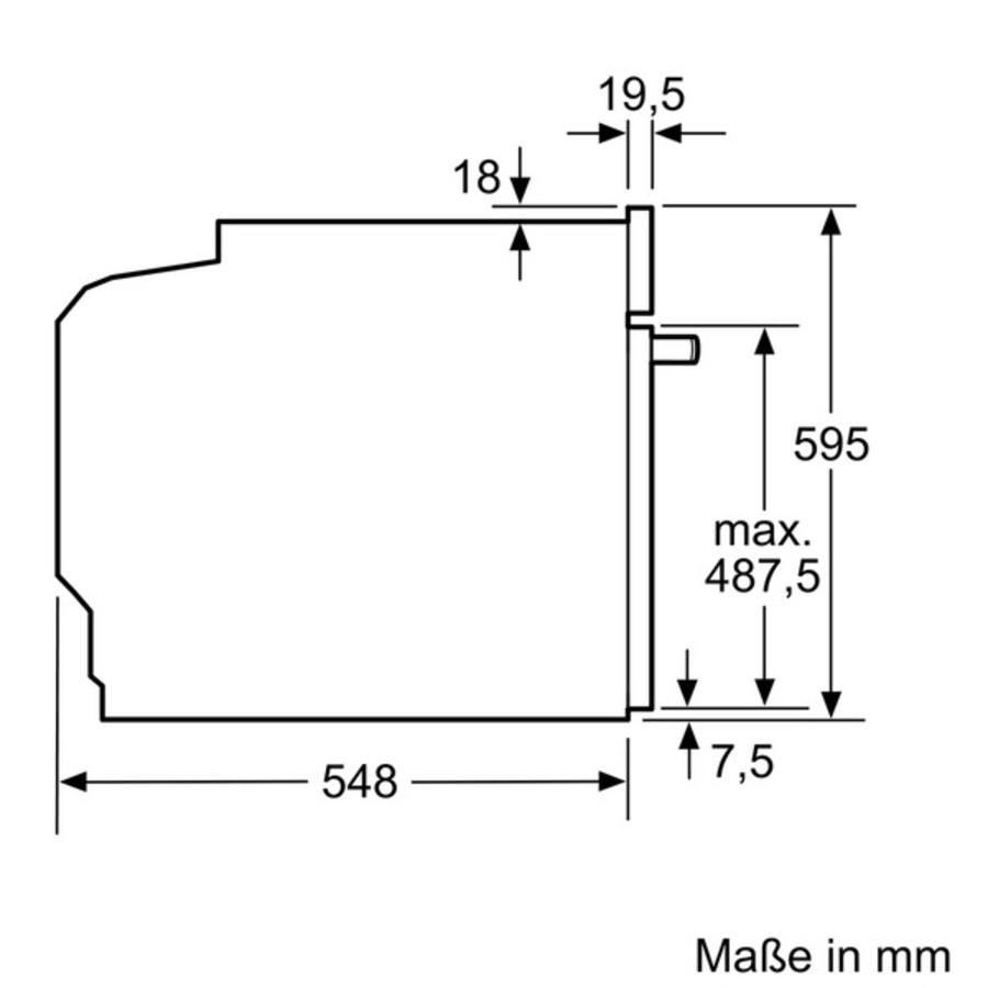 Siemens HM678G4S1 Einbau Backofen mit Mikrowelle Edelstahl 60cm  Gerätemaße (HxBxT): 595 x 595 x 548 mm