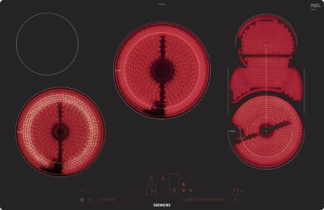 Siemens ET801LMP1D Einbau Kochfeld Glaskeramik 80 cm Edelstahl Dual LightSlider-Bedienung Autark