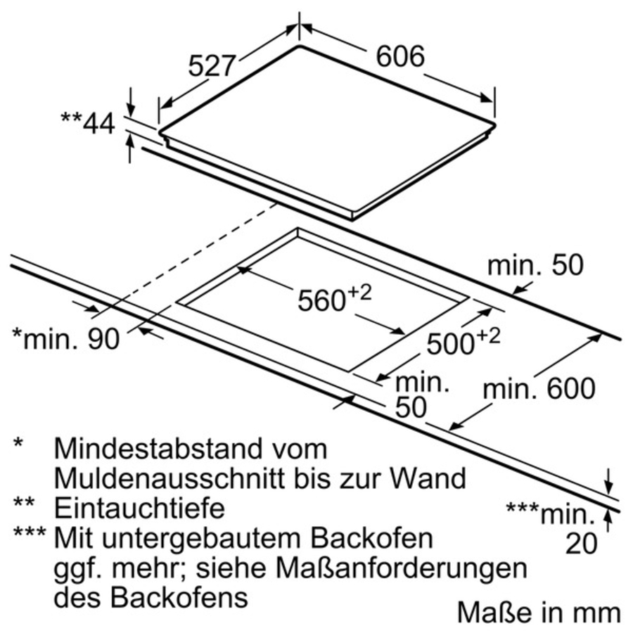 Bosch PKN675DP1D Kochfeld Autark 60 cm  TopControl-Digitalanzeige