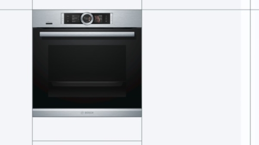 Bosch HRG6769S6 Backofen mit Dampfunterstützung Edelstahl Pyrolyse,Gerätemaße (HxBxT): 595 x 595 x 548 mm