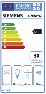Siemens LC98KPP60 Schwarz mit Glasschirm Wand-Esse 90 cm A+ 