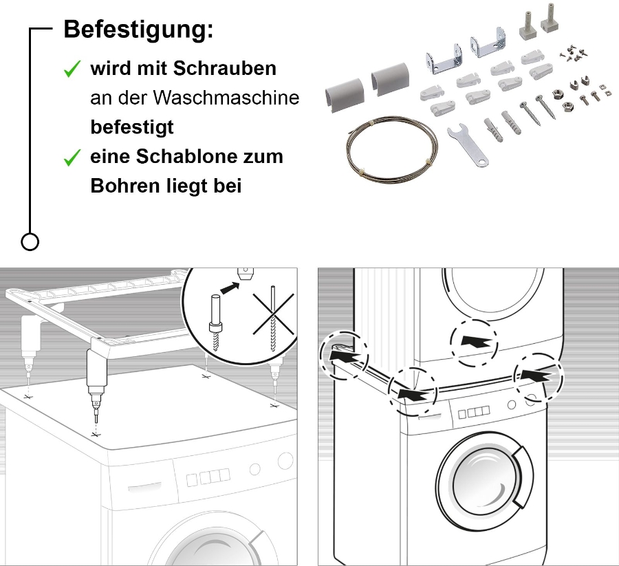 Siemens WZ11410 Verbindungssatz Rahmen T24Sonderzubehör Trockner
