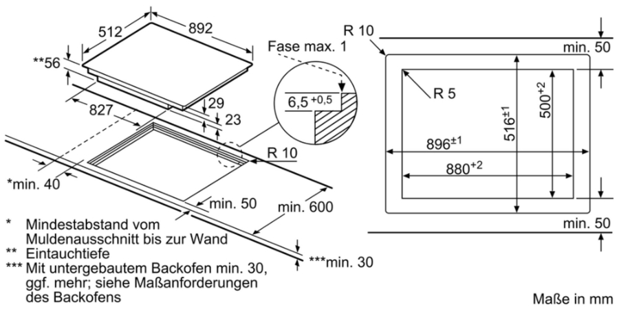 Siemens EX901LXC1E Induktions-Kochstelle, Glaskeramik 90 cm Flächenbündiges Design