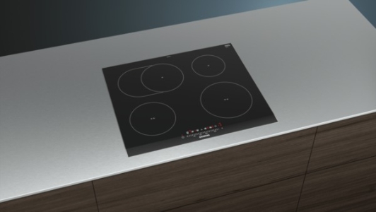 Siemens EH675FFC1E Induktions-Kochstelle Glaskeramik 60 cm Edelstahl 4 Induktions-Kochzonen, Bräterzone, touchSlider-Bedienung
