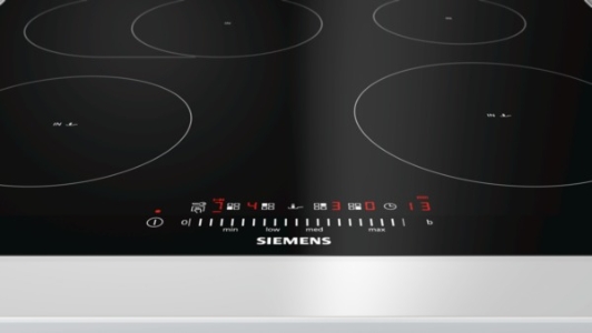 Siemens EH675FFC1E Induktions-Kochstelle Glaskeramik 60 cm Edelstahl 4 Induktions-Kochzonen, Bräterzone, touchSlider-Bedienung