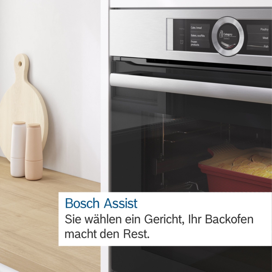 Bosch HBG676ES6 Backofen Einbau Edelstahl 4D Heißluft Plus Home Connect Funktion (WLAN)