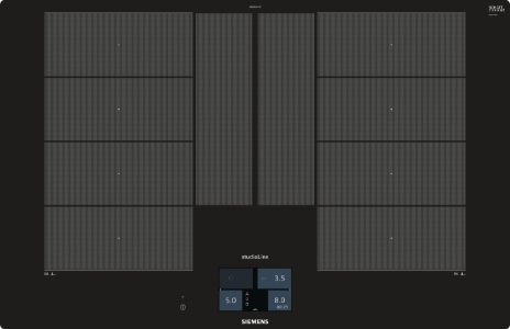 Siemens EX801KYW1E Einbau Induktion 80cm Edelstahl 4 Induktionskochzonen, Flächenbündigesdesgin, Home Connect