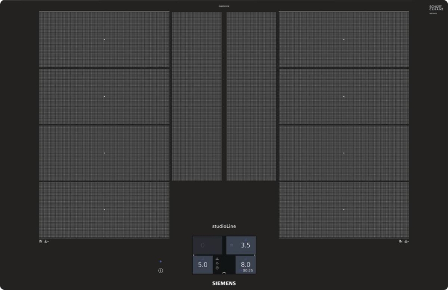 Siemens EX801KYW1E Einbau Induktion 80cm Edelstahl 4 Induktionskochzonen, Flächenbündigesdesgin, Home Connect