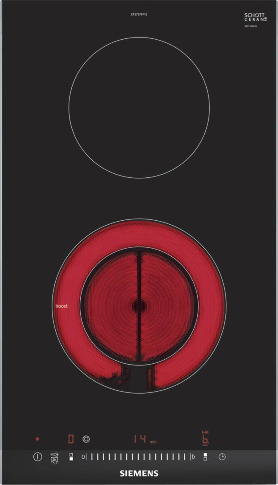 Siemens ET375FFP1E Einbau FacettenDesign 30 cm Kochstelle, Glaskeramik