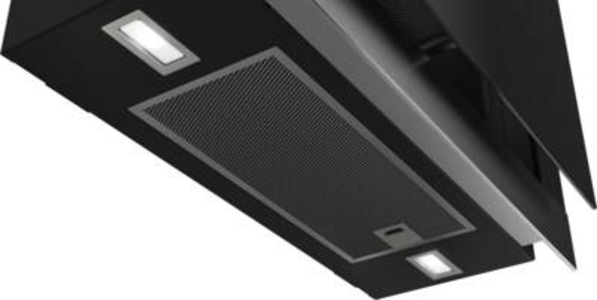 Siemens LC67FQP60 Kamin Dunstabzughaube 60 cm EEK A Schwarz mit Glasschirm Vertikal Esse 