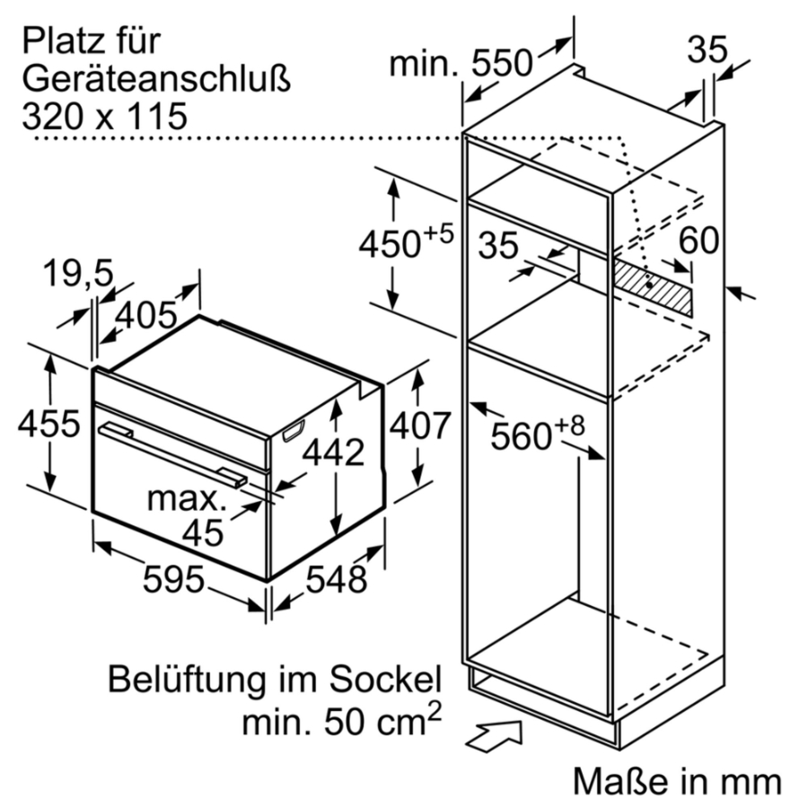Siemens CM633GBS1 Einbau Kompaktbackofen mit Mikrowelle Edelstahl 45 cm 