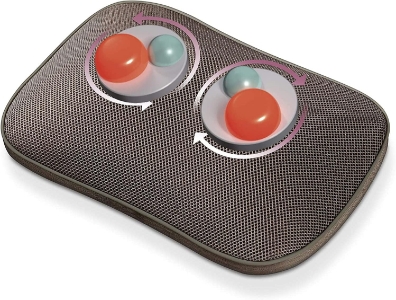Beurer MG147 Shiatsu Massage Kissen Rücken-Nacken-Massagegerät Wärmefunktion,Mit abnehmbarem Bezug und Handschalter 