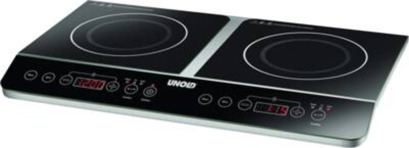 Unold 58175 Induktion Doppel-Kochplatten Edelstahl-Schwarz 