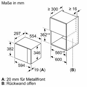 Bosch BFL524MB0 Einbau-Mikrowellengerät Vulkan Schwarz  60 cm 