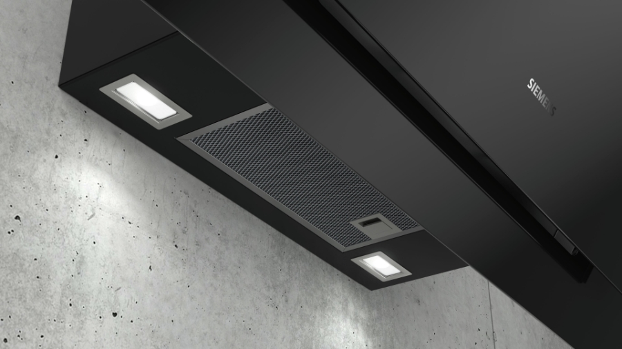Siemens LC98KLV60 Schwarz mit Glasschirm, Home Connect Wand-Esse, 90 cm  CookConnect