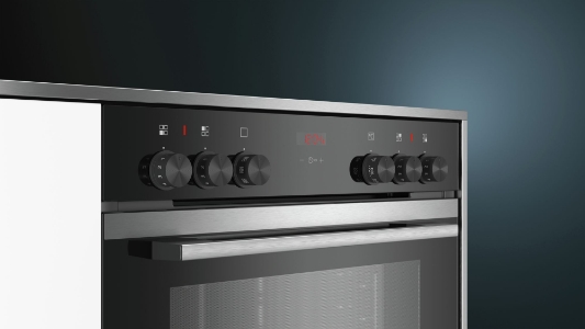 Siemens HE213ABR0 Einbau Herd Edelstahl/Schwarz ohne Ceranplatte