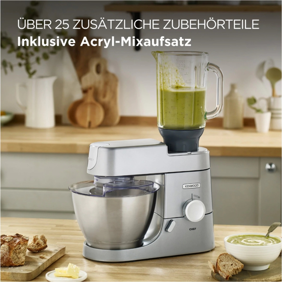 Kenwood Elektro KVC3110S Küchenmaschine Chef   1000 Watt, Silber