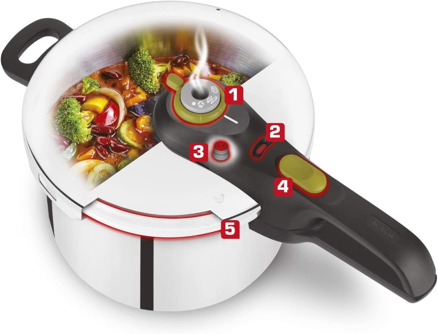 Tefal P2530738 Schnellkochtopf 22cm 6L + Steam Bascet Secure 5 Neo