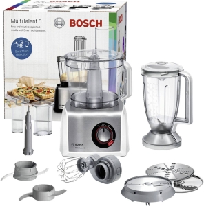 Bosch MC812S814 Kompakt-Küchenmaschine 1250 WattGehäusefarbe weiß / Edelstahl gebürstet